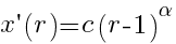 x prime(r)=c(r-1)^alpha