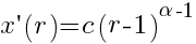 x prime(r)=c(r-1)^{alpha-1}